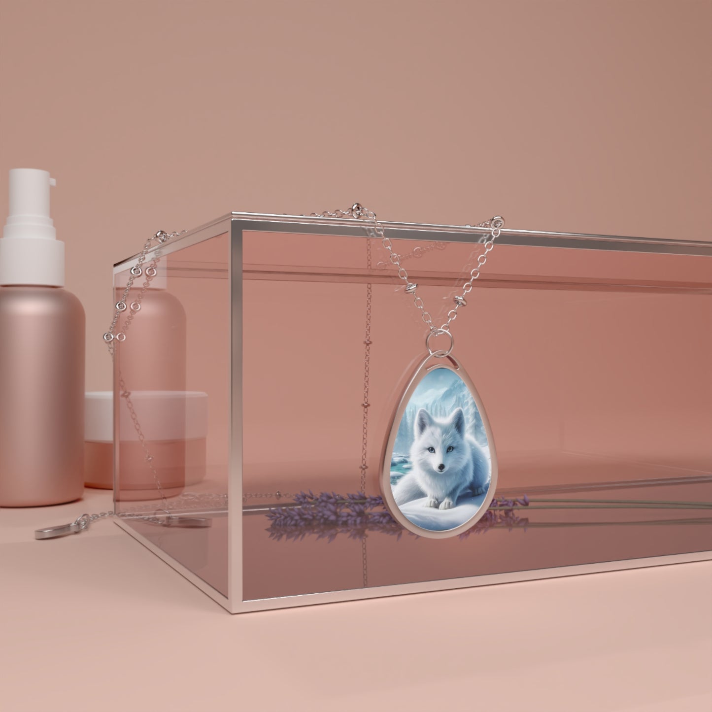 Oval Necklace - White Fox