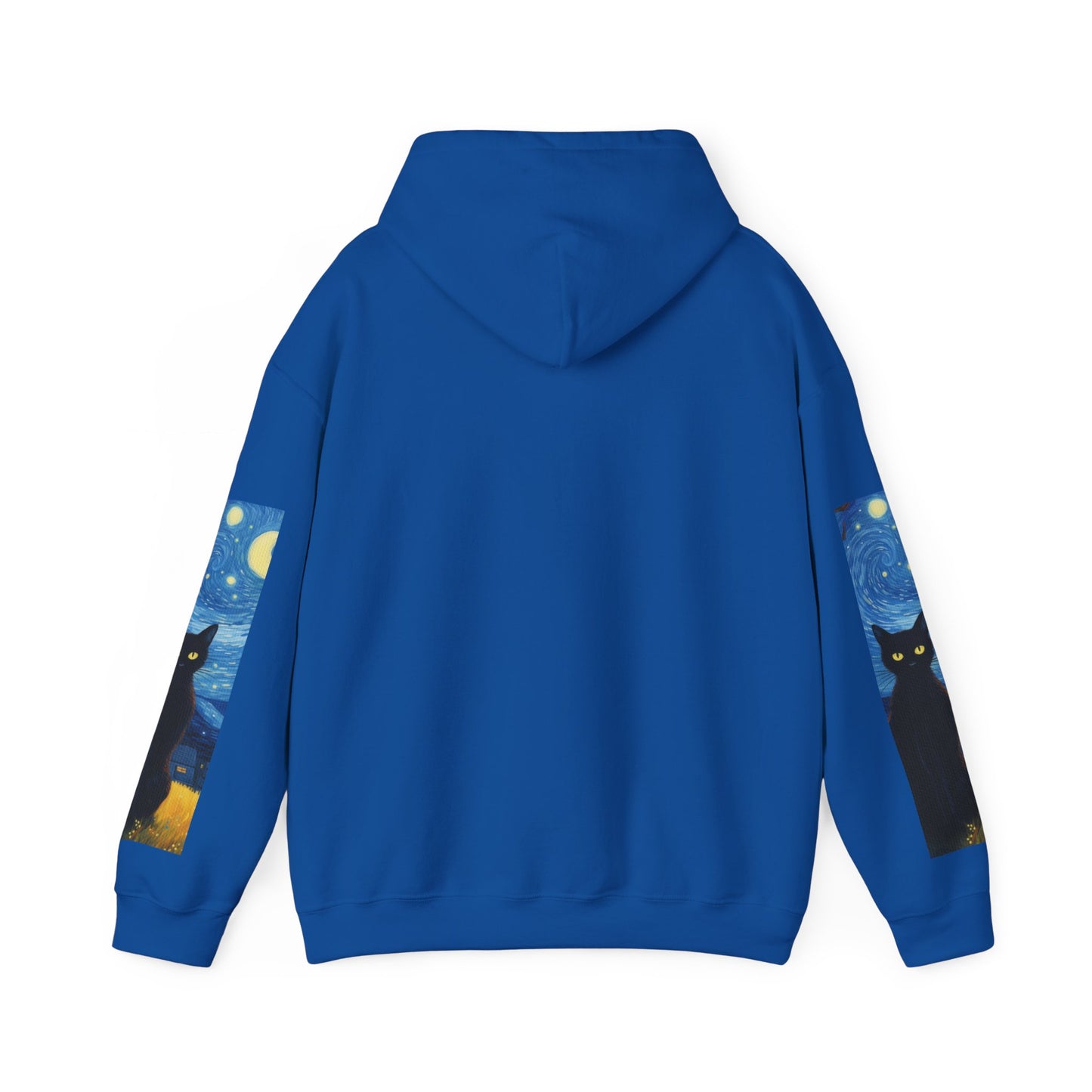 Starry Night Cat Hoodie - Cozy Sweatshirt, Cat Lover Gift, Artistic Apparel, Unique Sweatshirt for Fall, Night Sky Fashion