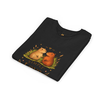 Kids "Simple Love" Animal Tee — Cute Woodland Guinea Pig Love Youth Shirt