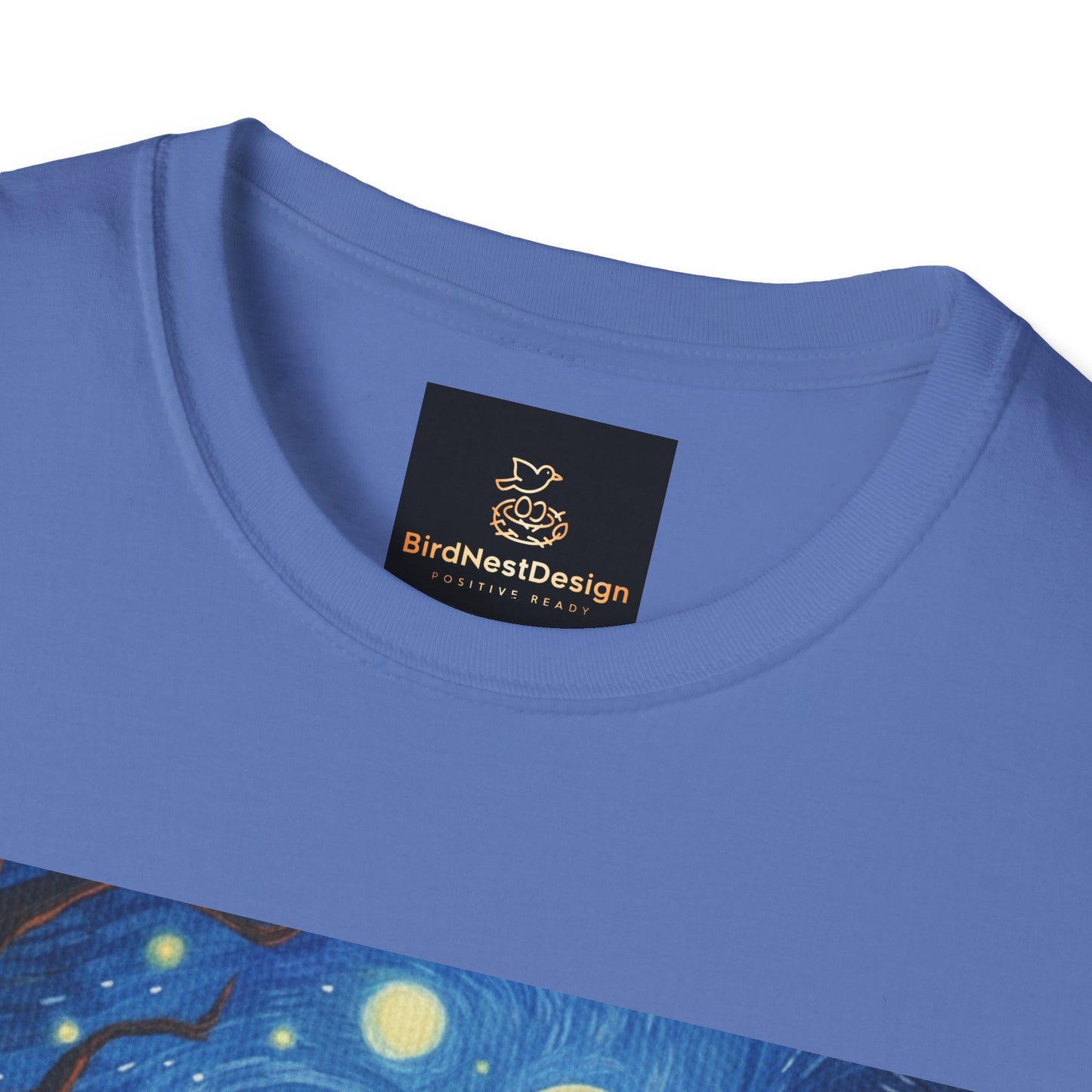 Unisex Softstyle T-Shirt - Starry Night Cat