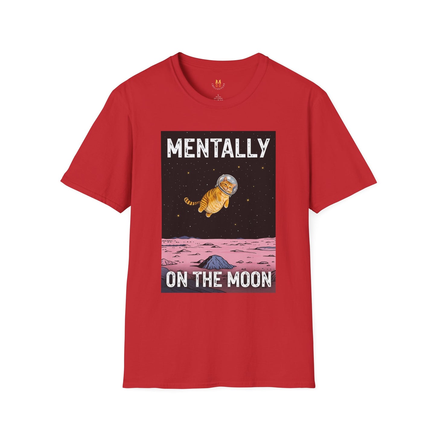 Mentally on the Moon Cat T-Shirt — Cosmic Cat Tee