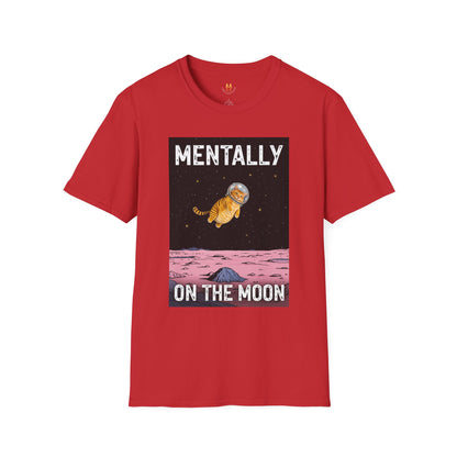 Mentally on the Moon Cat T-Shirt — Cosmic Cat Tee