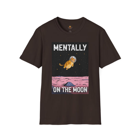 Mentally on the Moon Cat T-Shirt — Cosmic Cat Tee