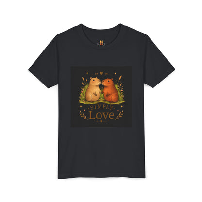 Kids "Simple Love" Animal Tee — Cute Woodland Guinea Pig Love Youth Shirt