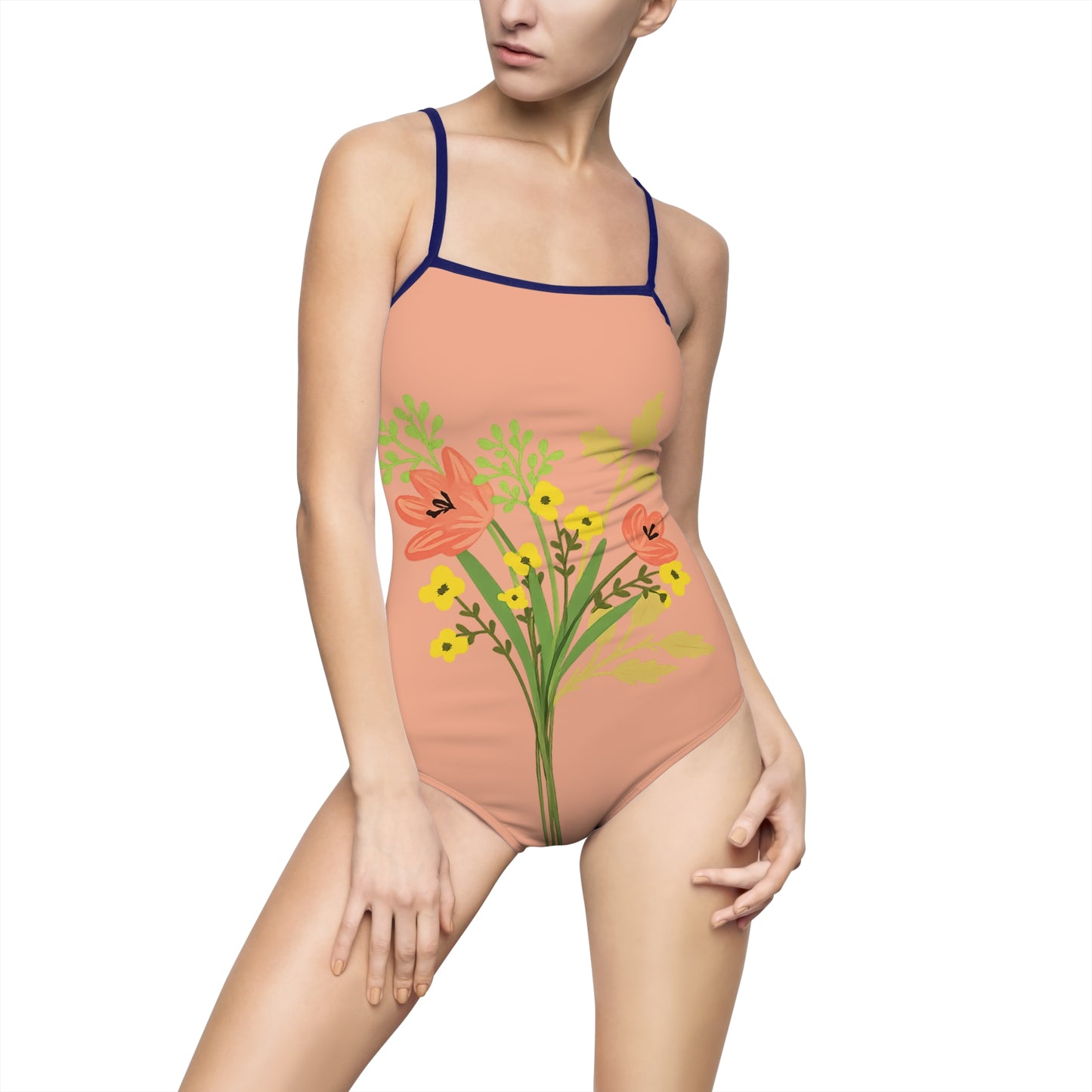 Copy of Copy of Copy of Purple Iris & Monarch Butterfly Women's One-Piece Swimsuit