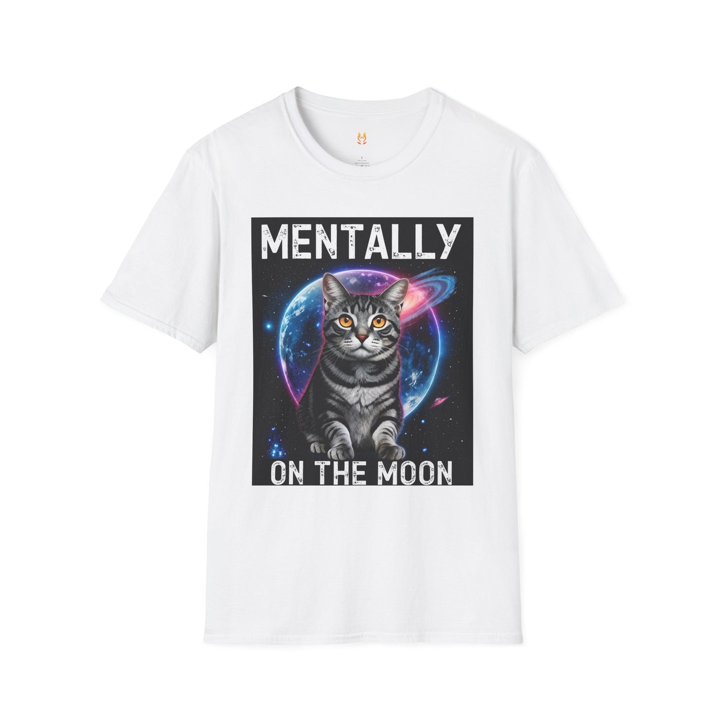 Mentally on the Moon Cat T-Shirt — Cosmic Cat Tee