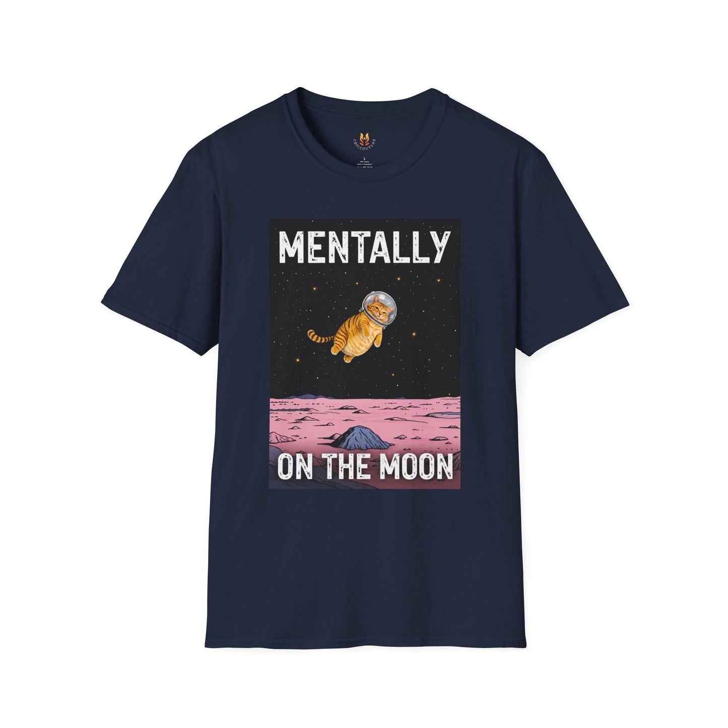 Mentally on the Moon Cat T-Shirt — Cosmic Cat Tee