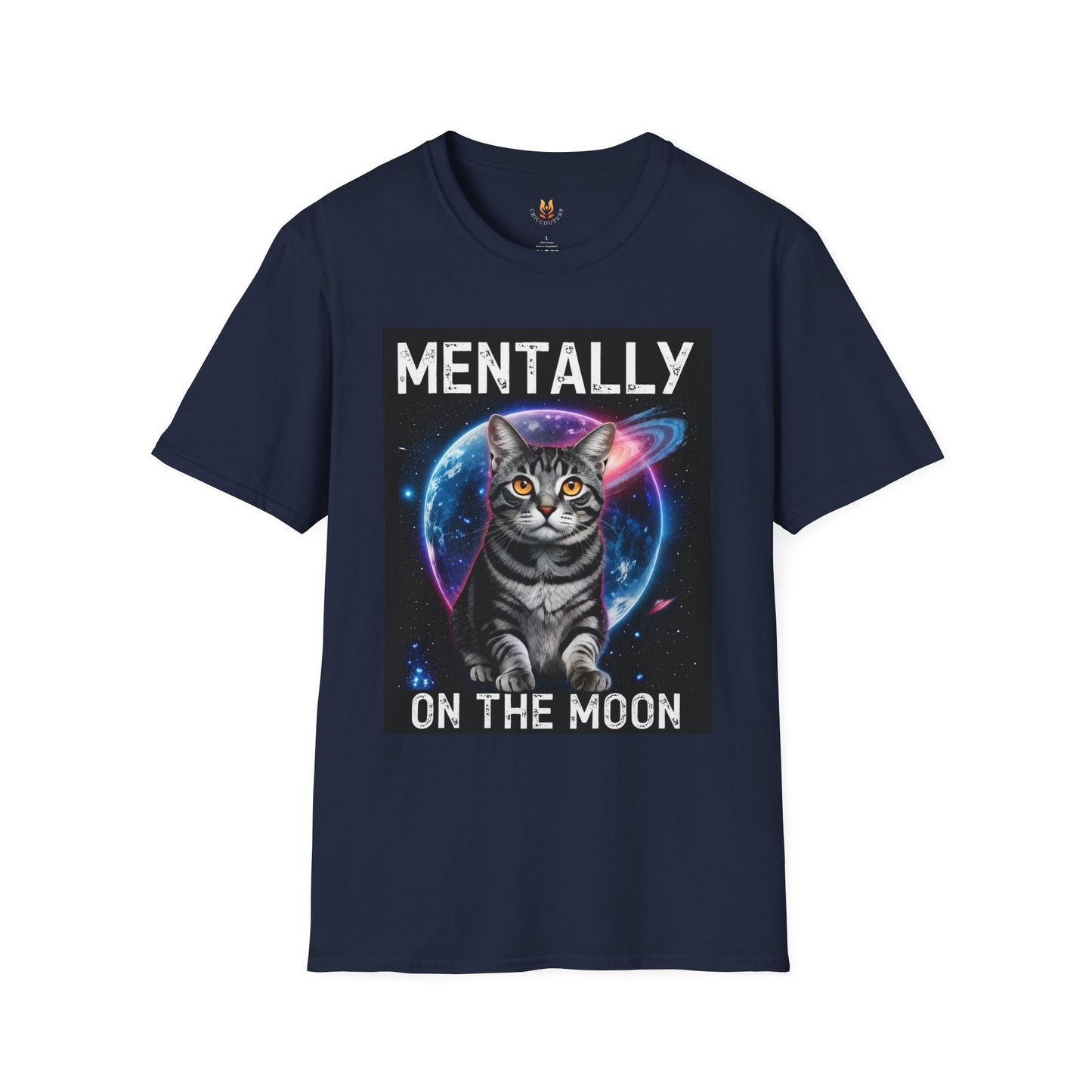 Mentally on the Moon Cat T-Shirt — Cosmic Cat Tee
