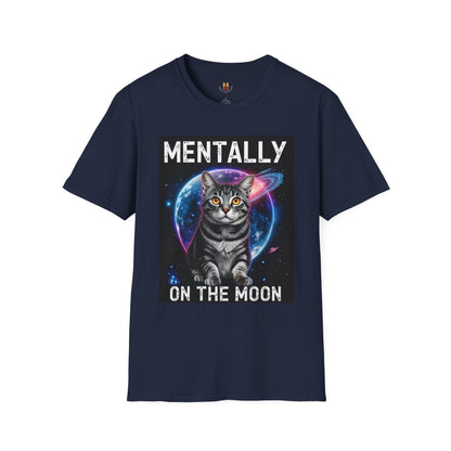 Mentally on the Moon Cat T-Shirt — Cosmic Cat Tee