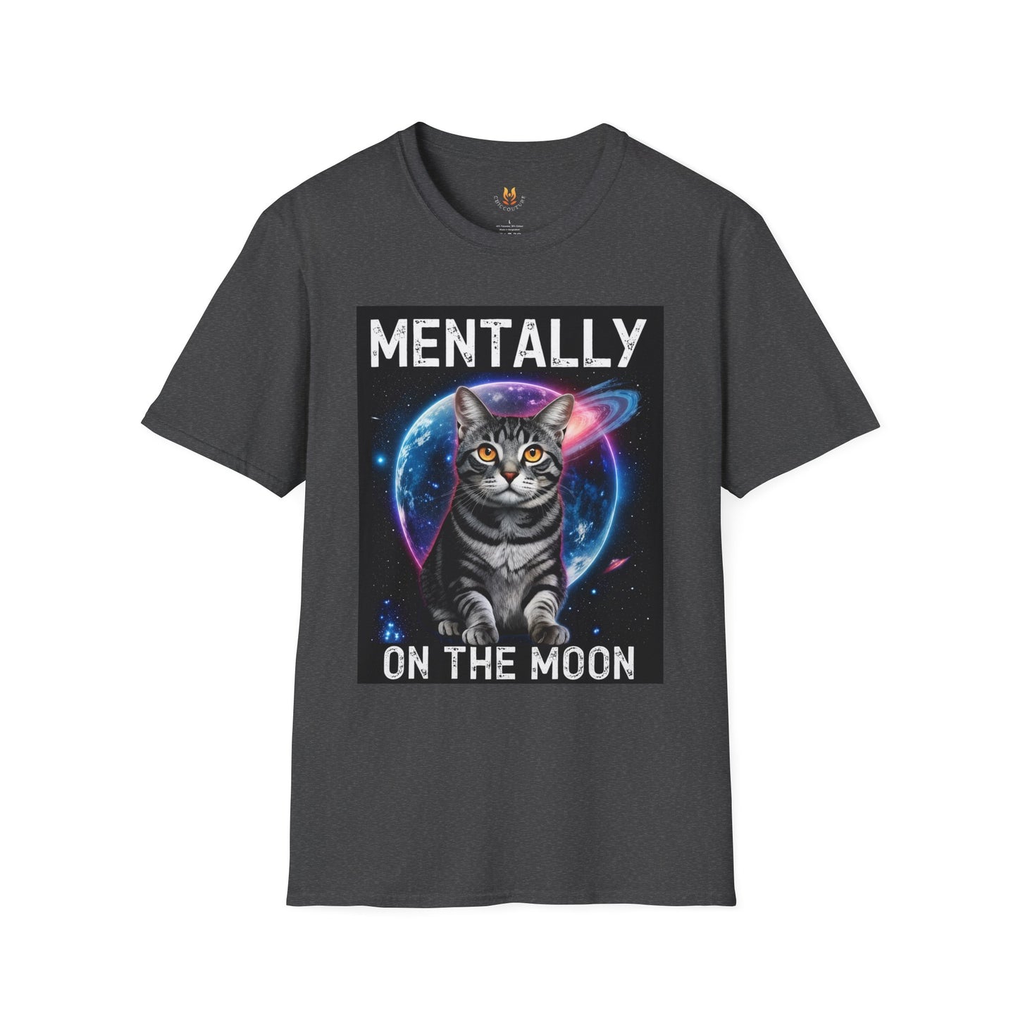Mentally on the Moon Cat T-Shirt — Cosmic Cat Tee