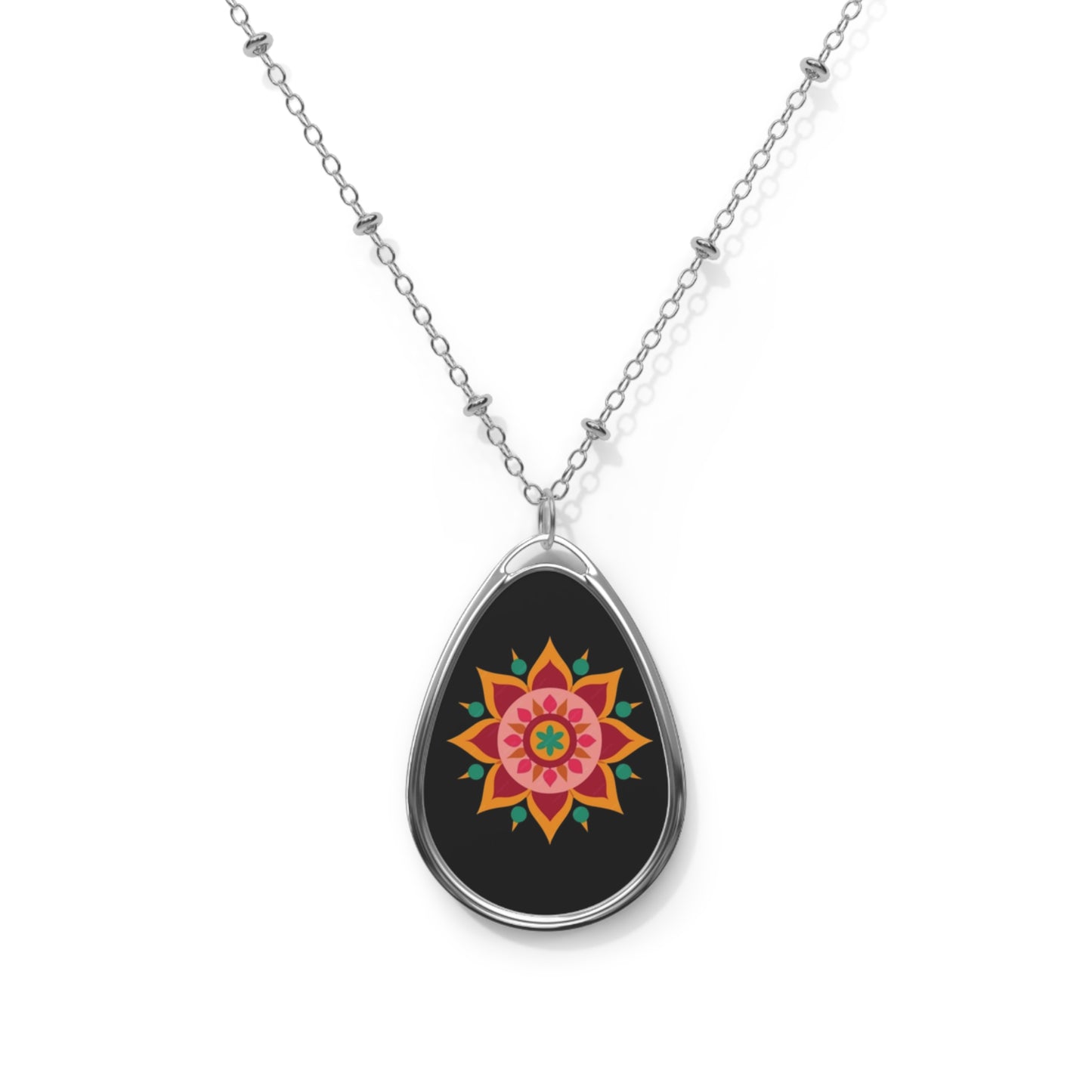 Oval Necklace -  Mandala