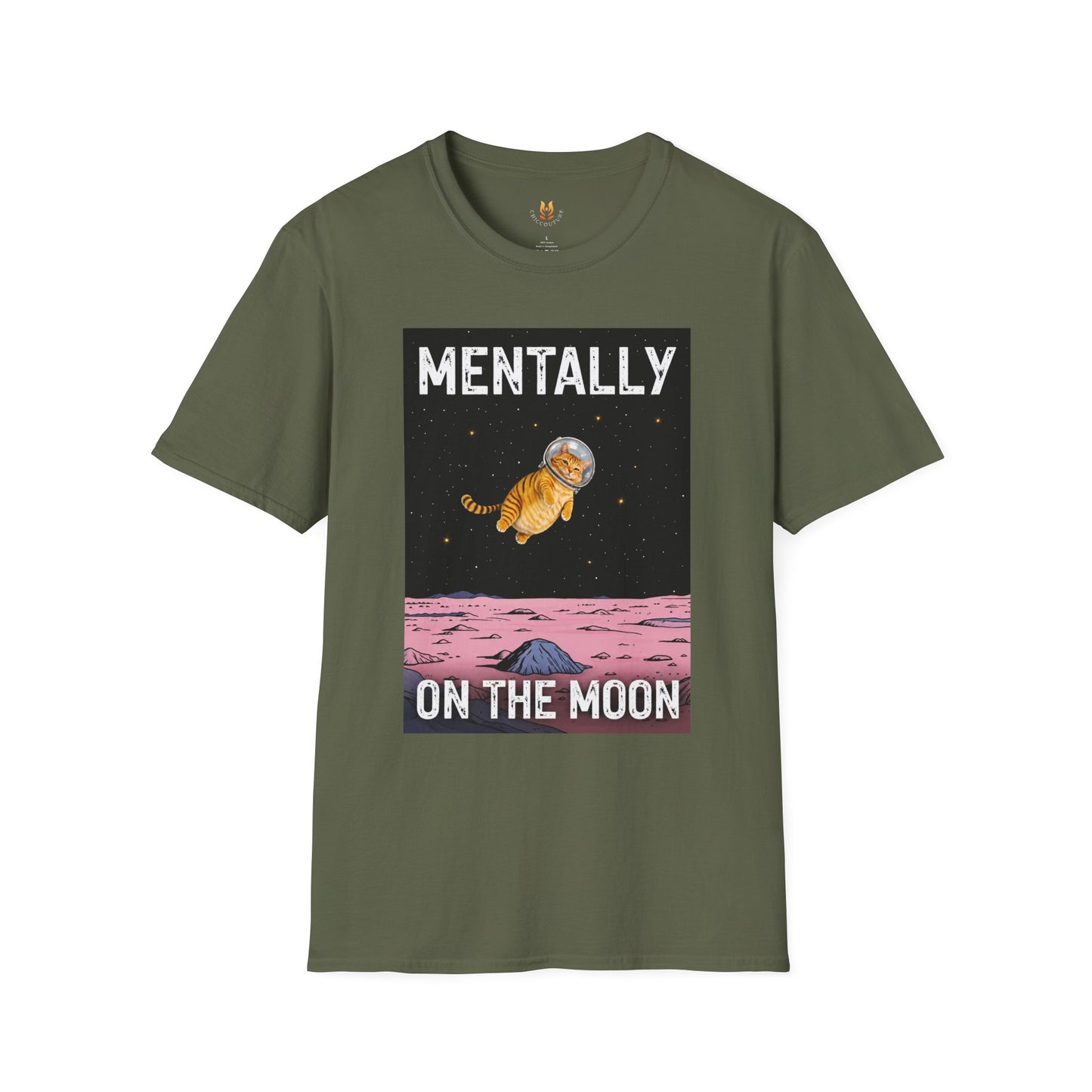 Mentally on the Moon Cat T-Shirt — Cosmic Cat Tee