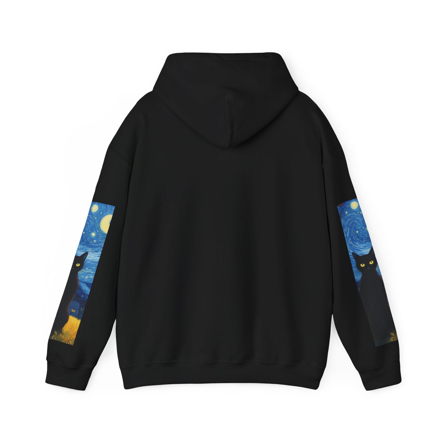 Starry Night Cat Hoodie - Cozy Sweatshirt, Cat Lover Gift, Artistic Apparel, Unique Sweatshirt for Fall, Night Sky Fashion