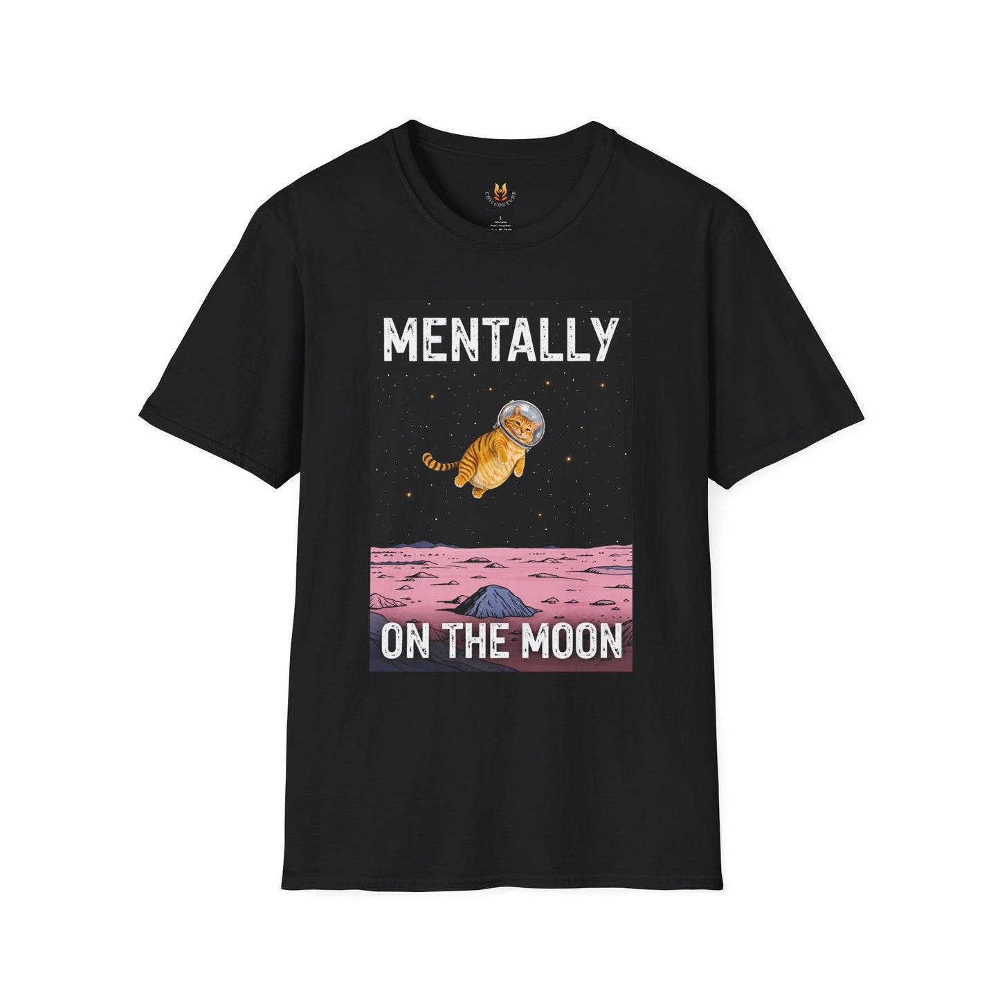 Mentally on the Moon Cat T-Shirt — Cosmic Cat Tee