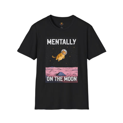 Mentally on the Moon Cat T-Shirt — Cosmic Cat Tee