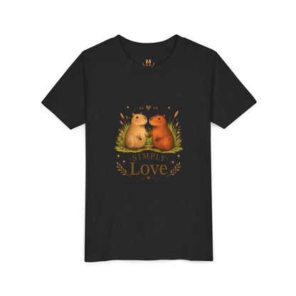 Kids "Simple Love" Animal Tee — Cute Woodland Guinea Pig Love Youth Shirt