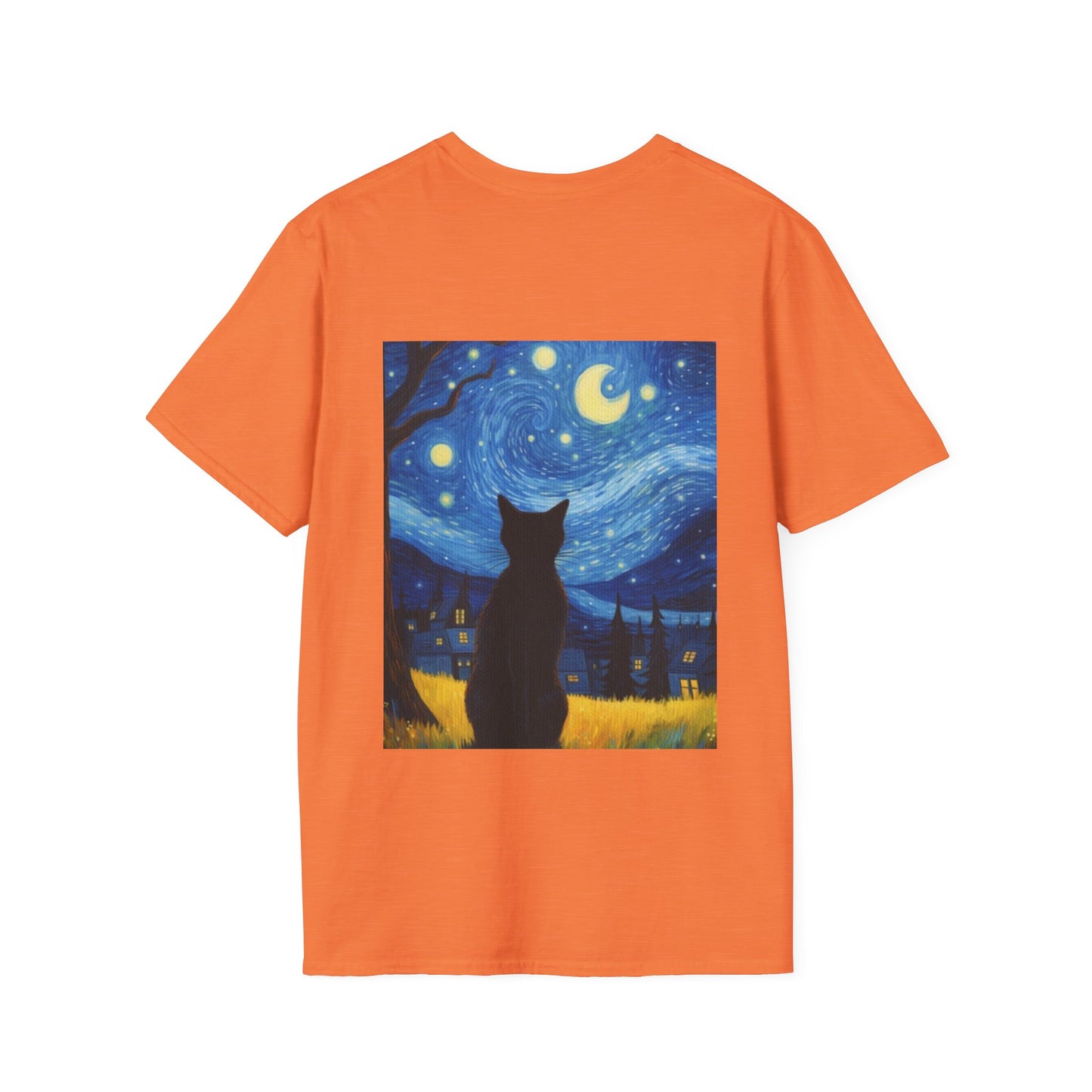 Unisex Softstyle T-Shirt - Starry Night Cat