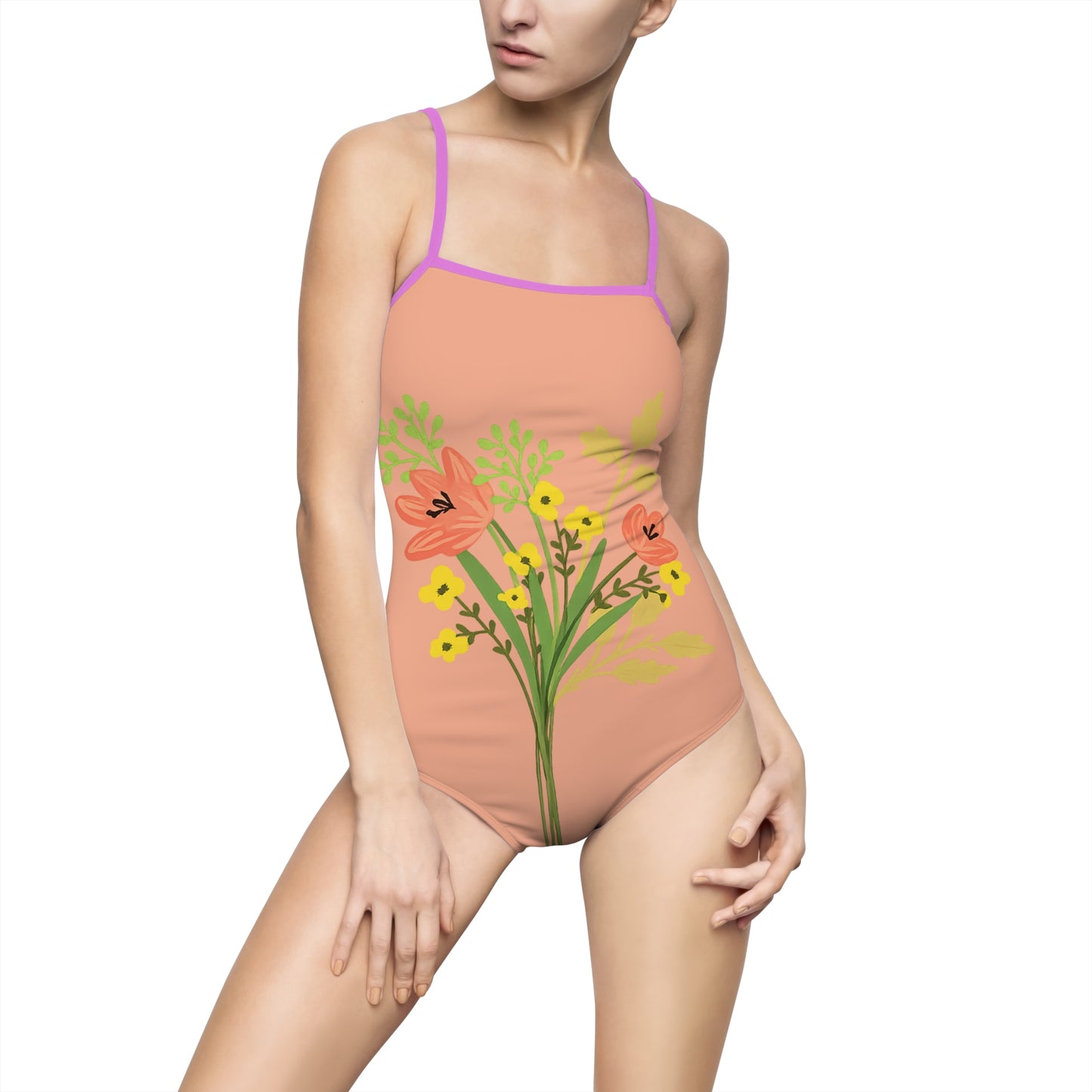 Copy of Copy of Copy of Purple Iris & Monarch Butterfly Women's One-Piece Swimsuit