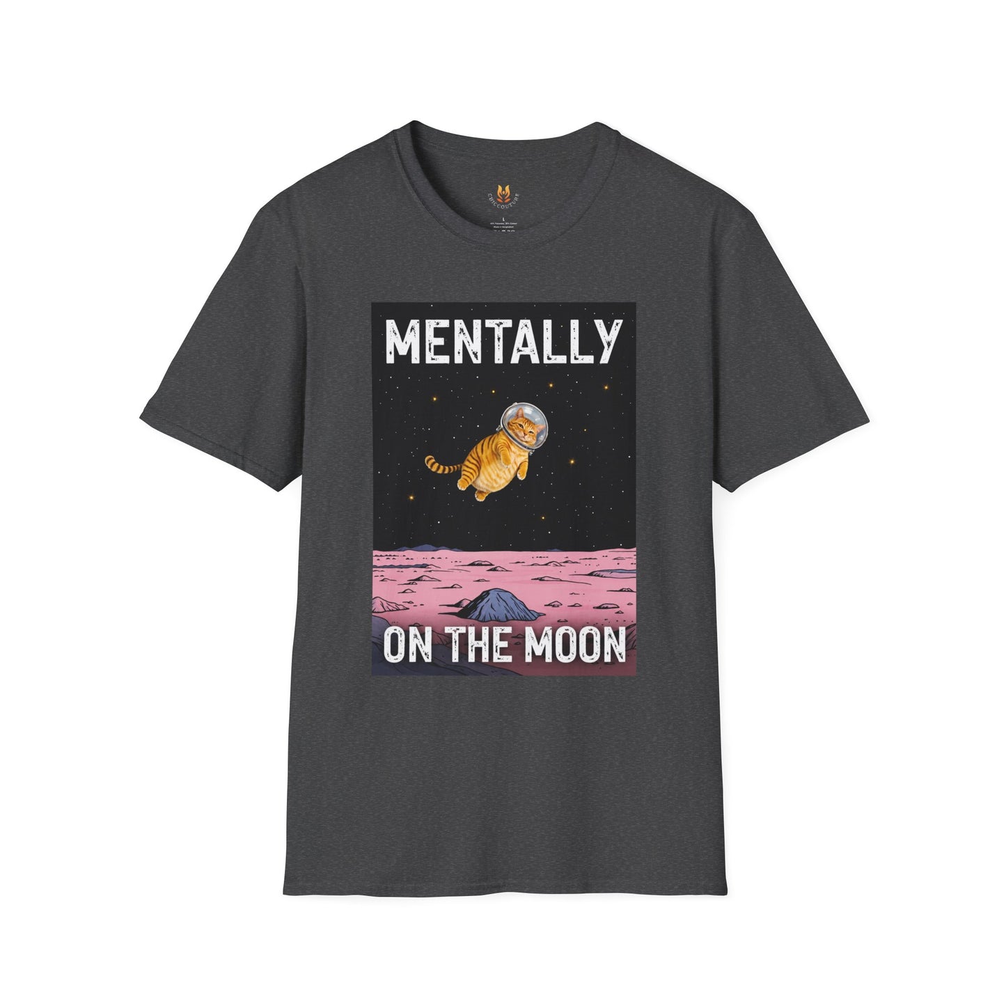 Mentally on the Moon Cat T-Shirt — Cosmic Cat Tee
