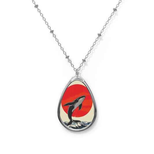 Oval Necklace -  Whale