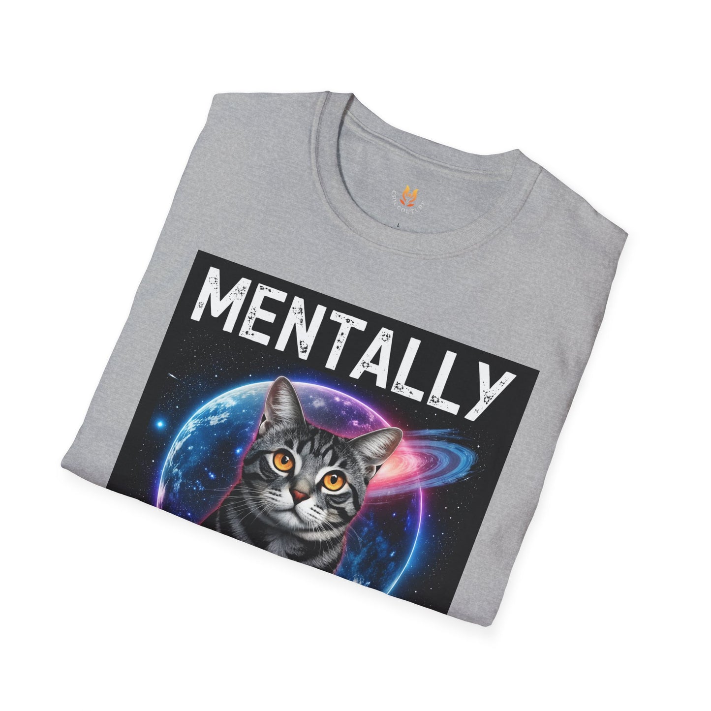 Mentally on the Moon Cat T-Shirt — Cosmic Cat Tee