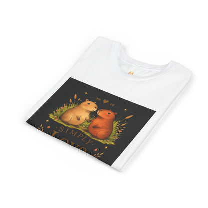 Kids "Simple Love" Animal Tee — Cute Woodland Guinea Pig Love Youth Shirt