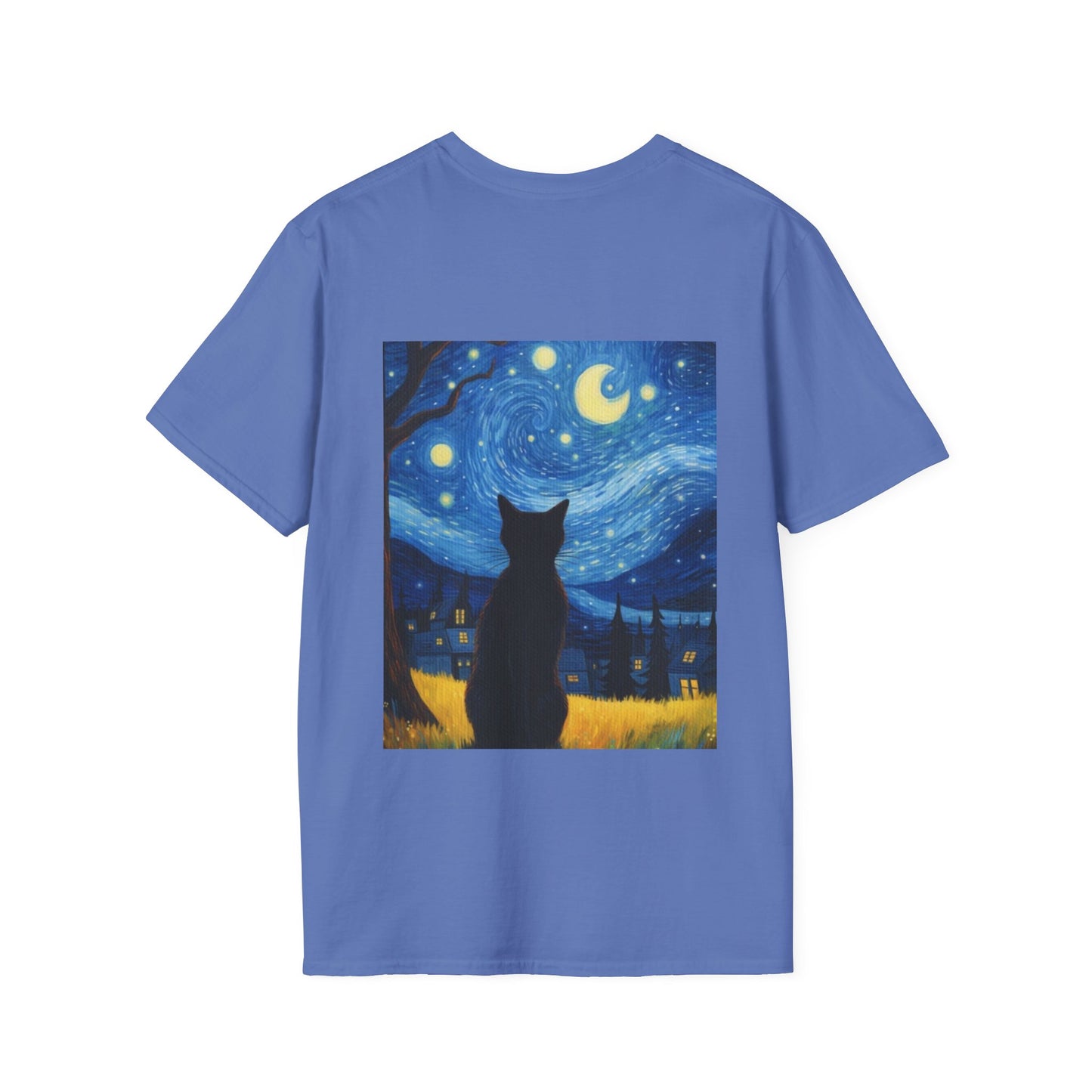 Unisex Softstyle T-Shirt - Starry Night Cat
