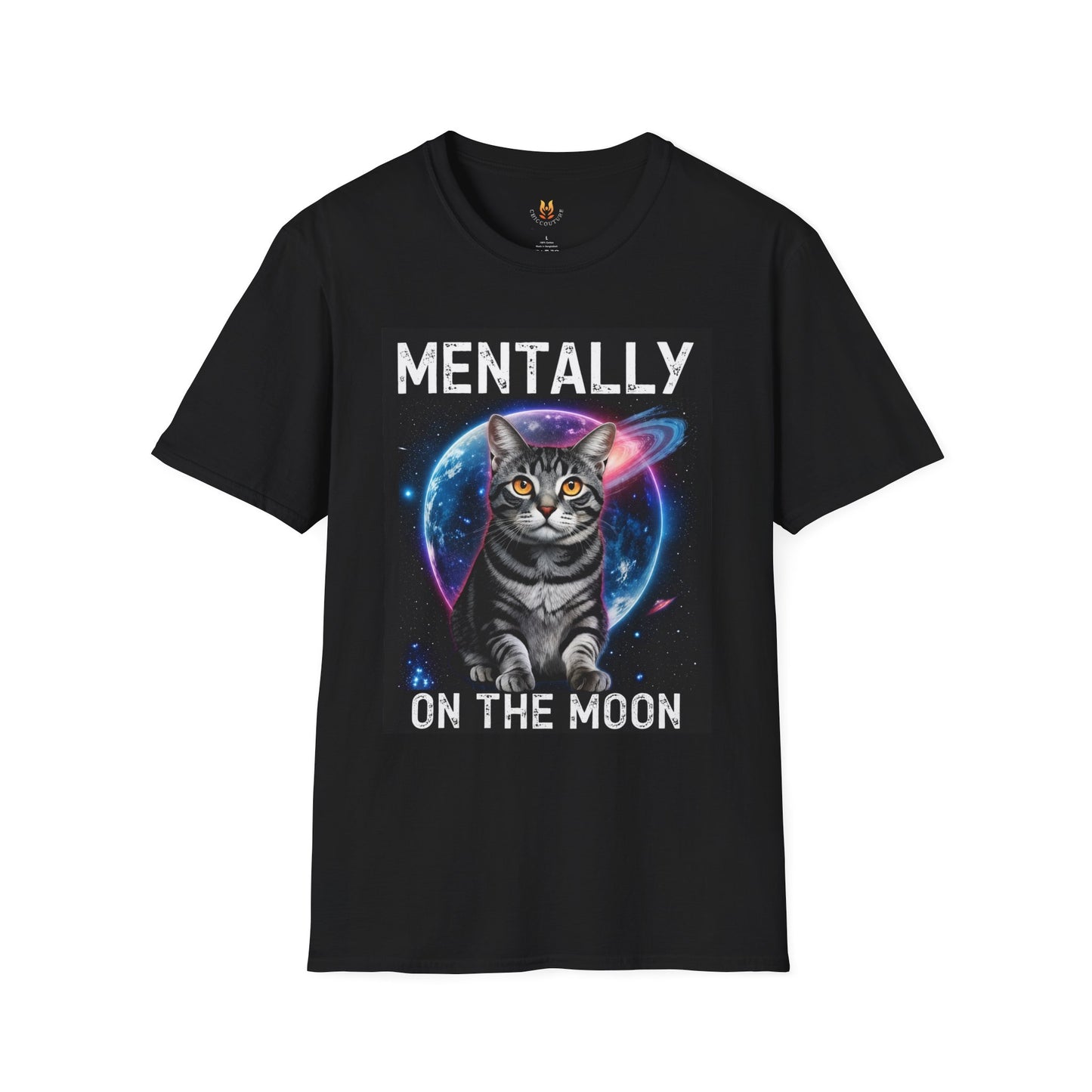 Mentally on the Moon Cat T-Shirt — Cosmic Cat Tee