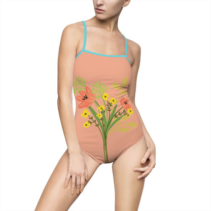 Copy of Copy of Copy of Purple Iris & Monarch Butterfly Women's One-Piece Swimsuit