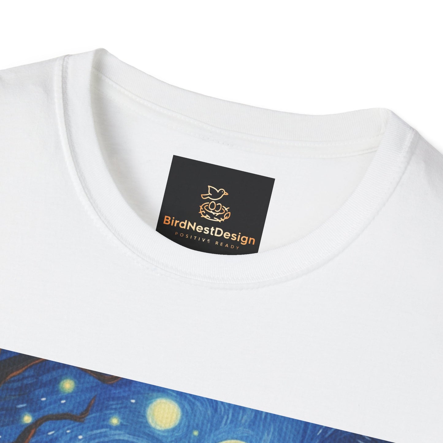 Unisex Softstyle T-Shirt - Starry Night Cat