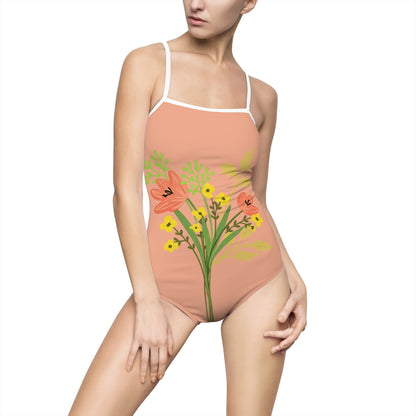 Copy of Copy of Copy of Purple Iris & Monarch Butterfly Women's One-Piece Swimsuit