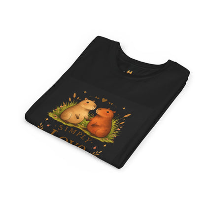 Kids "Simple Love" Animal Tee — Cute Woodland Guinea Pig Love Youth Shirt