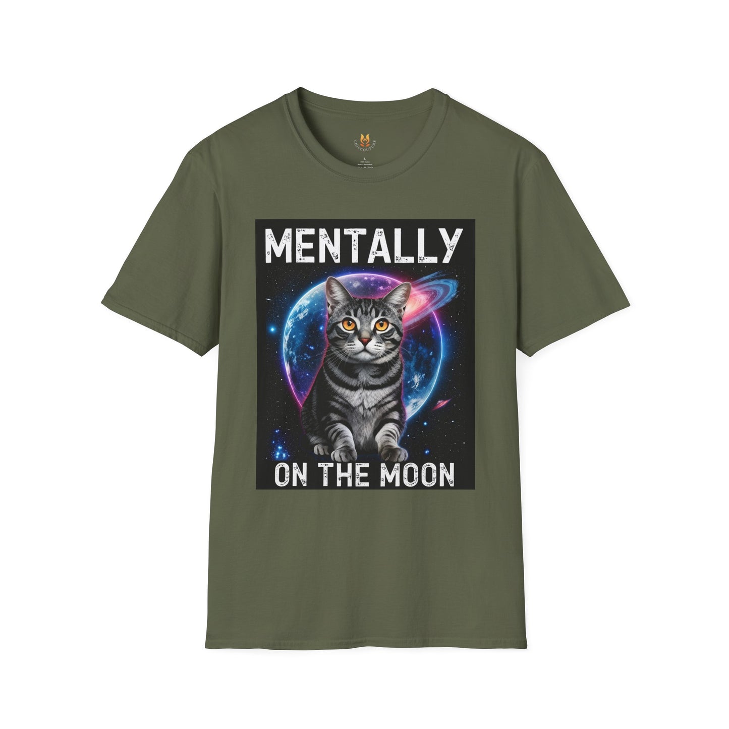 Mentally on the Moon Cat T-Shirt — Cosmic Cat Tee