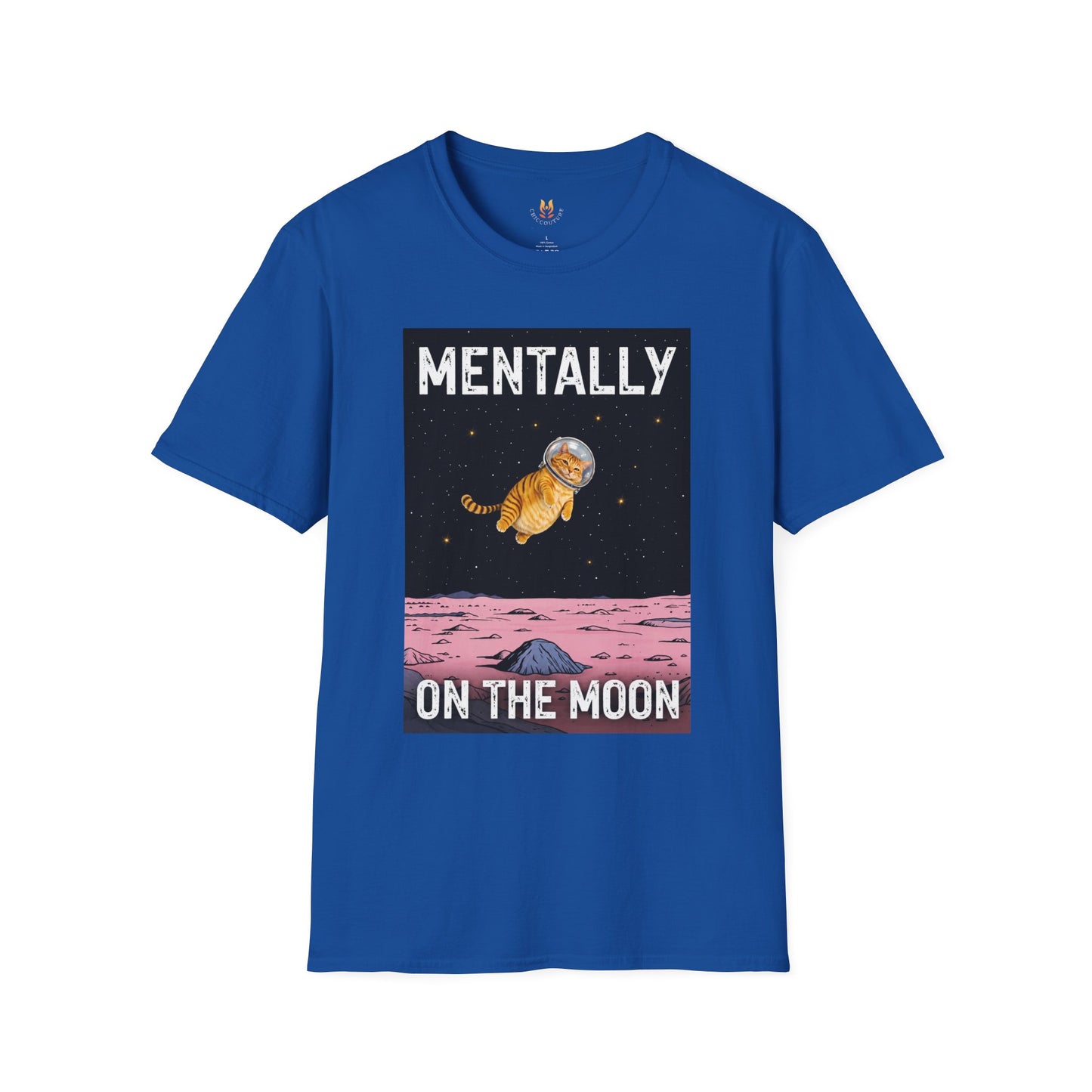 Mentally on the Moon Cat T-Shirt — Cosmic Cat Tee