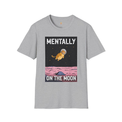 Mentally on the Moon Cat T-Shirt — Cosmic Cat Tee