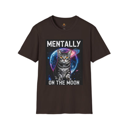 Mentally on the Moon Cat T-Shirt — Cosmic Cat Tee