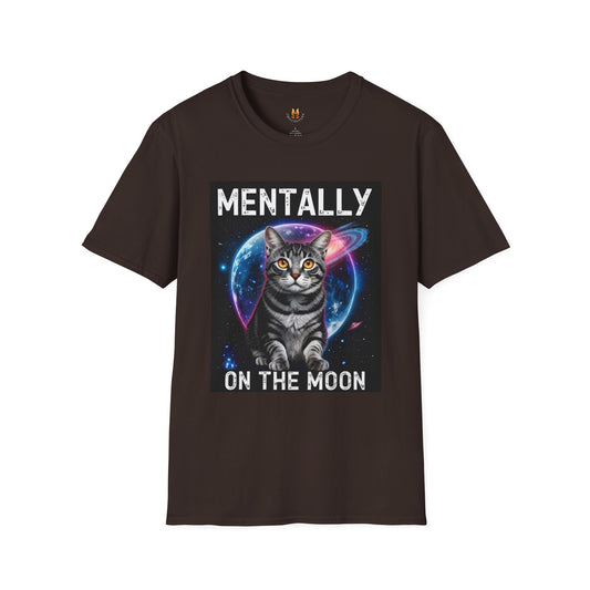 Mentally on the Moon Cat T-Shirt — Cosmic Cat Tee