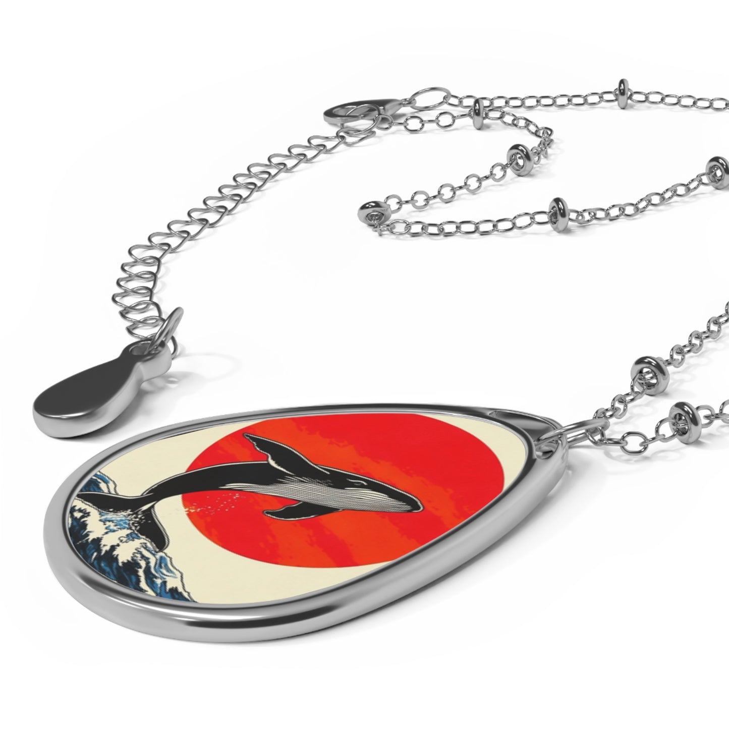Oval Necklace -  Whale