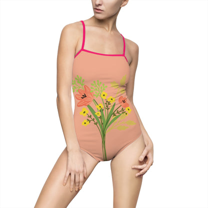 Copy of Copy of Copy of Purple Iris & Monarch Butterfly Women's One-Piece Swimsuit