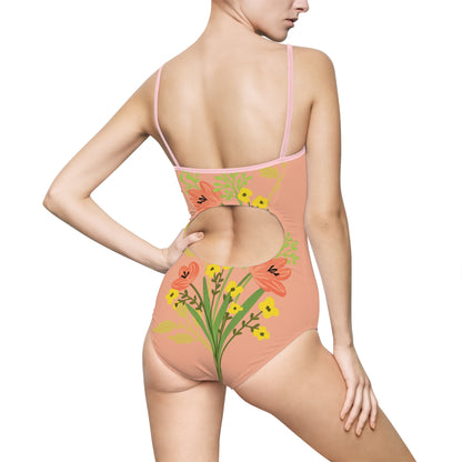 Copy of Copy of Copy of Purple Iris & Monarch Butterfly Women's One-Piece Swimsuit
