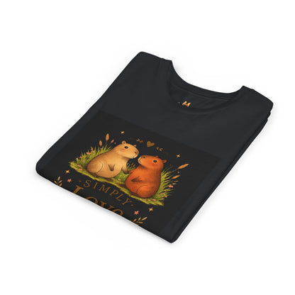 Kids "Simple Love" Animal Tee — Cute Woodland Guinea Pig Love Youth Shirt