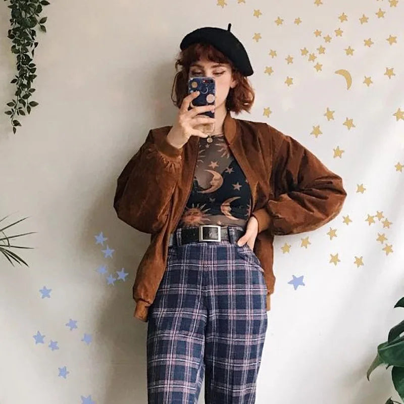 Sun Moon Transparent Mesh Shirt