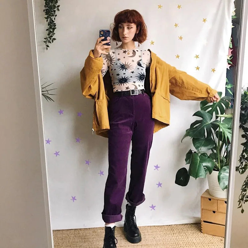 Sun Moon Transparent Mesh Shirt