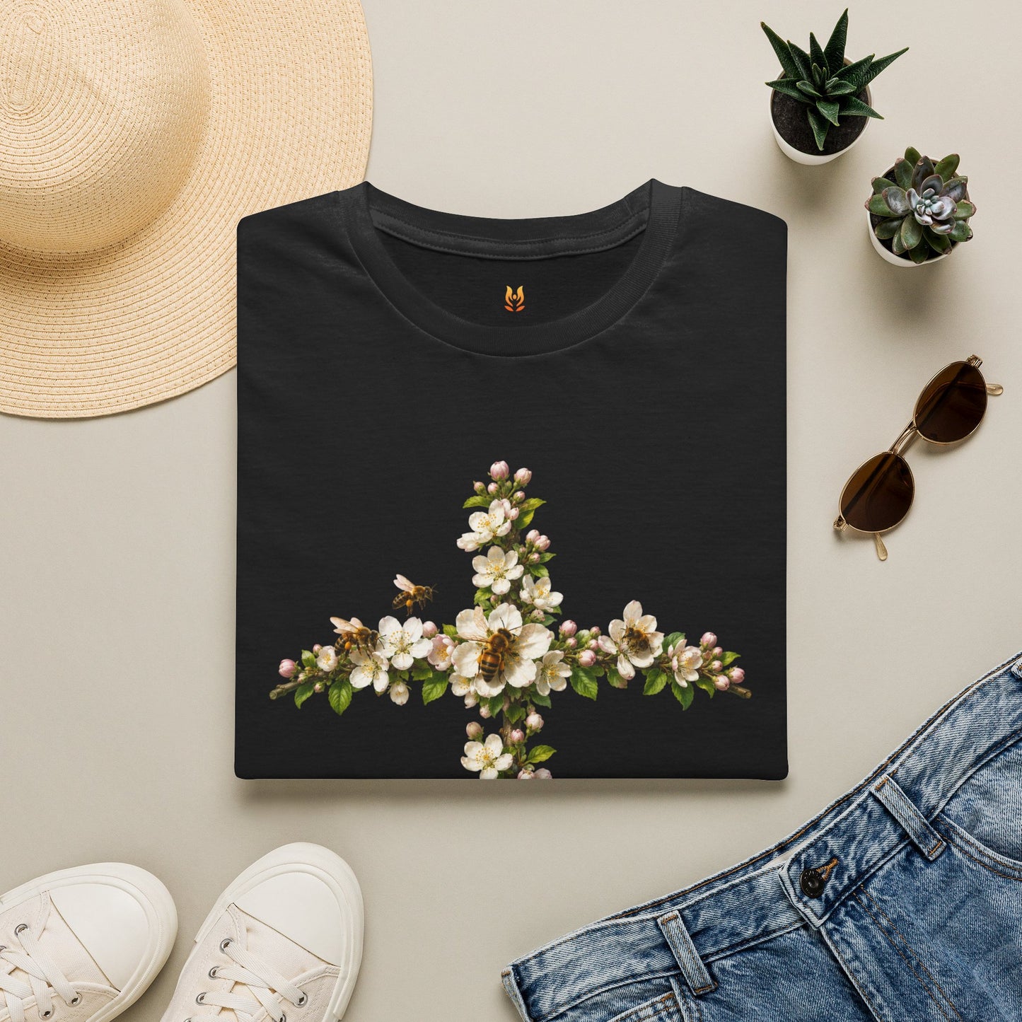 Apple Blossom Cross T-Shirt Gallery Image 2 | ChicCouture