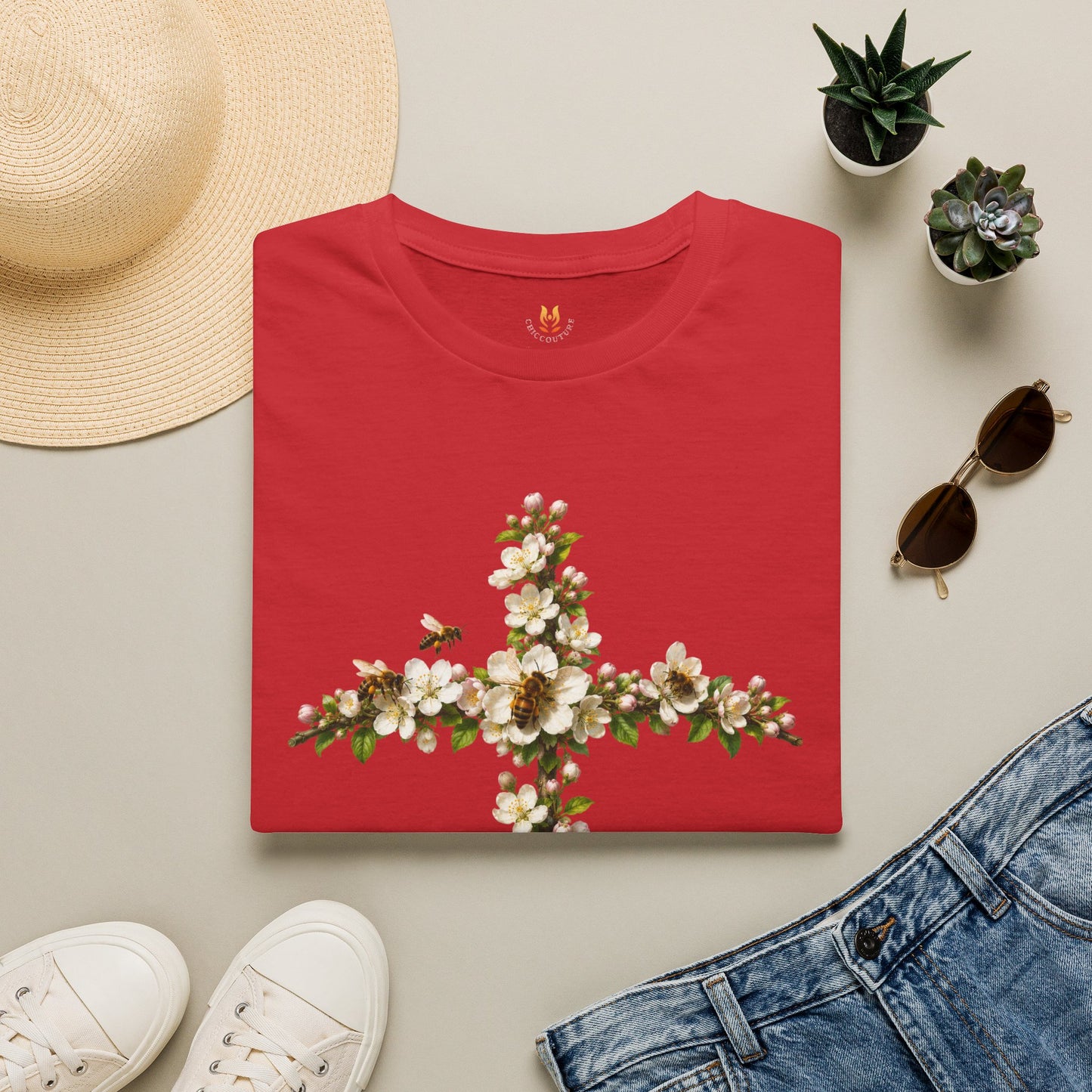 Apple Blossom Cross T-Shirt Gallery Image 7 | ChicCouture