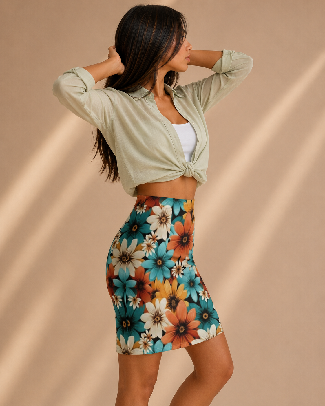 Autumn Blossom Floral Skirt Gallery Image 4 | ChicCouture