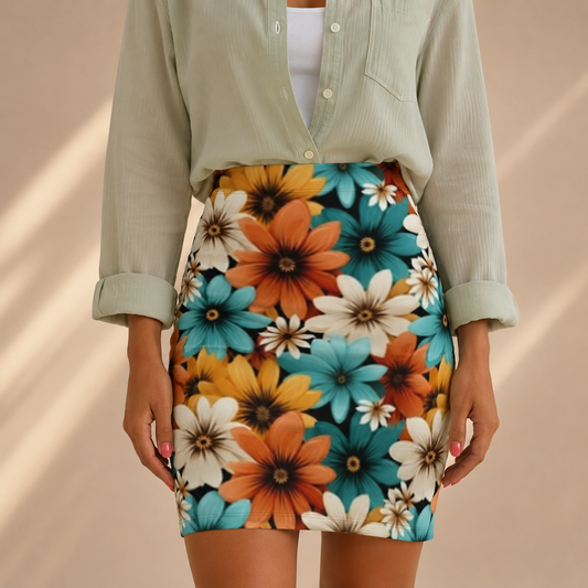 Autumn Blossom Floral Skirt Main Image | ChicCouture
