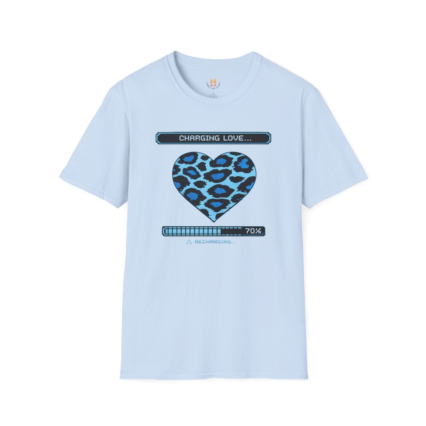 Blue Leopard Charging Love - Unisex Softstyle T-Shirt Gallery Image 2 | ChicCouture