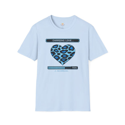 Blue Leopard Charging Love - Unisex Softstyle T-Shirt Gallery Image 2 | ChicCouture