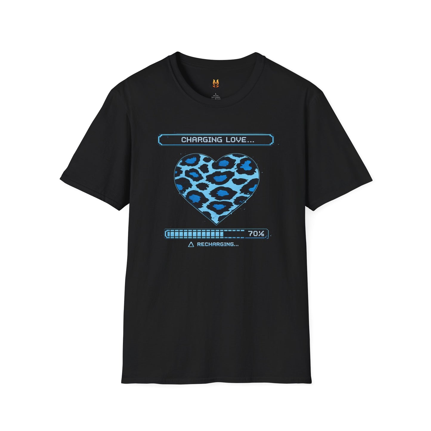 Blue Leopard Charging Love - Unisex Softstyle T-Shirt Gallery Image 4 | ChicCouture